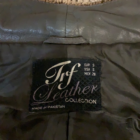 Gray leather jacket size S - Picture 6 of 7